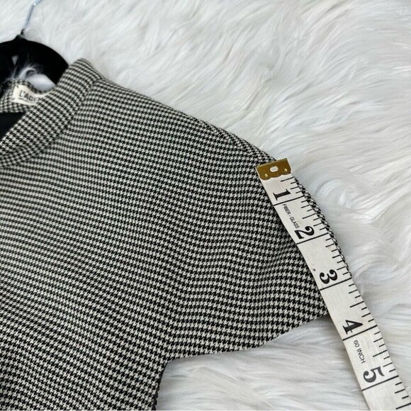 L’AGENCE Women’s Black Houndstooth Leather Corset‎ Waist Designer Dress 6/C34 - Picture 11 of 16